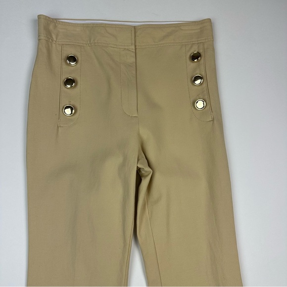 Derek Lam 10 Crosby Robyn Sailor Flare Stretch Pants in Khaki Size 8 - Picture 3 of 10